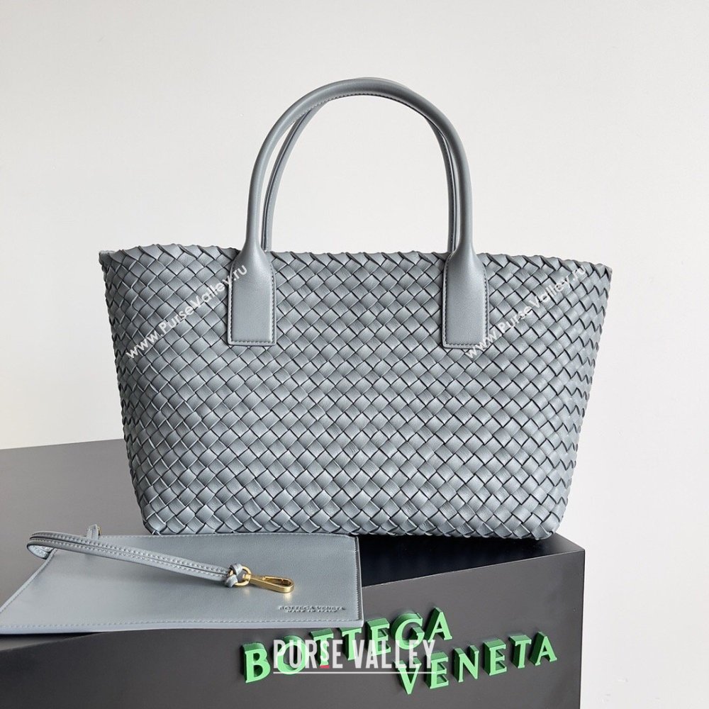 Bottega Veneta Medium Cabat Tote Bag 32cm in Intrecciato Leather Agate Grey 2026 BV040205 (YX-260402122)