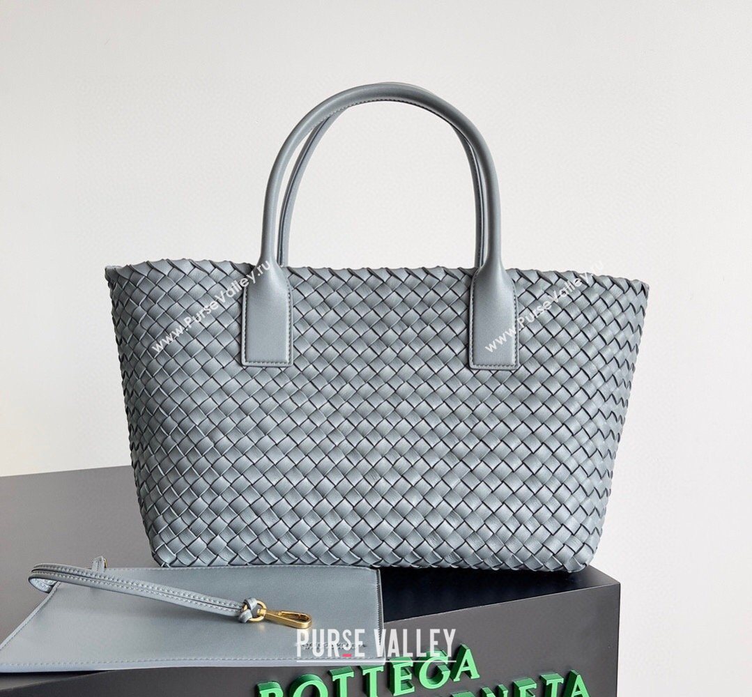 Bottega Veneta Medium Cabat Tote Bag 32cm in Intrecciato Leather Agate Grey 2026 BV040205 (YX-260402122)