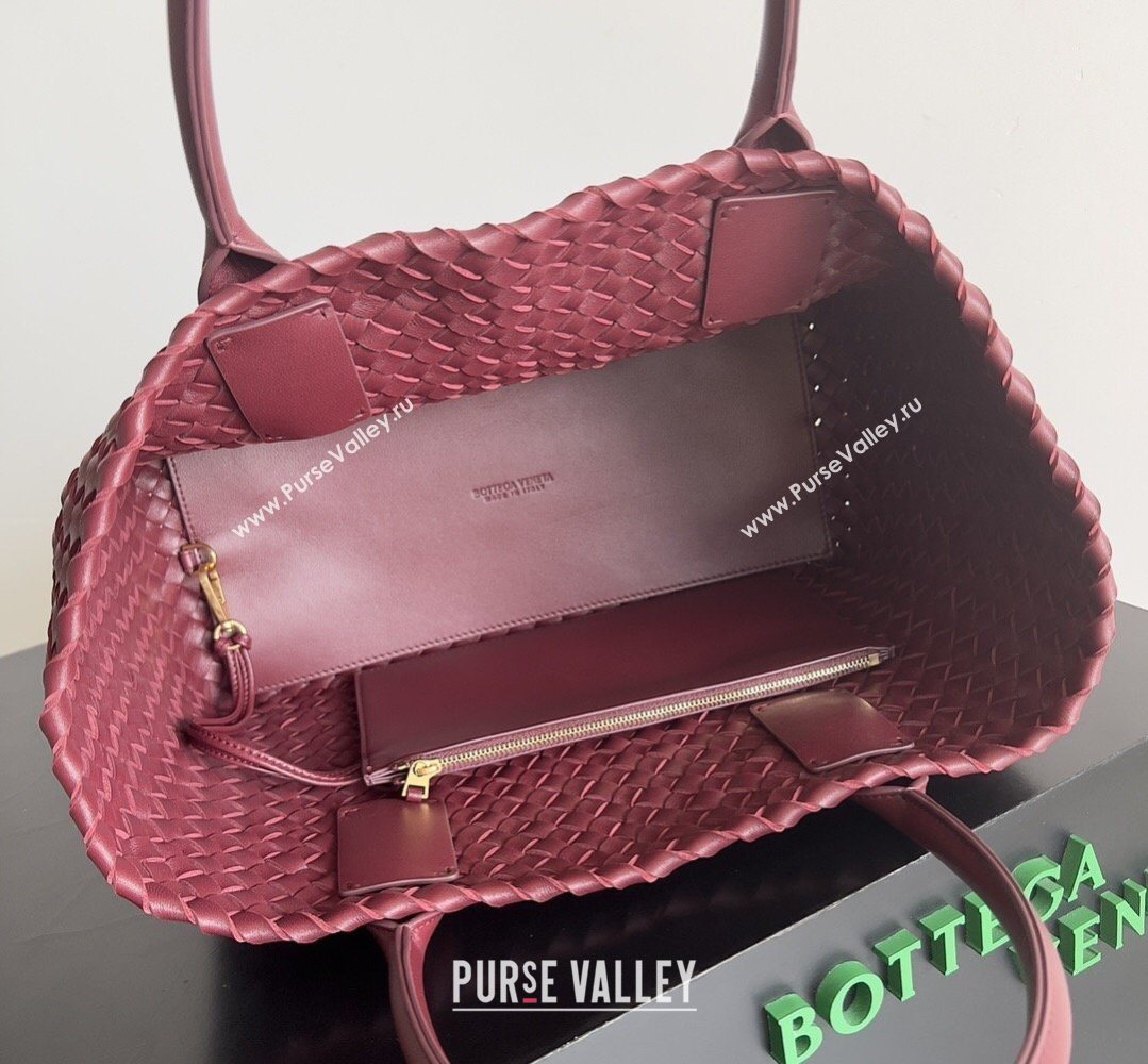 Bottega Veneta Medium Cabat Tote Bag 32cm in Intrecciato Leather Burgundy 2026 BV040205 (YX-260402123)