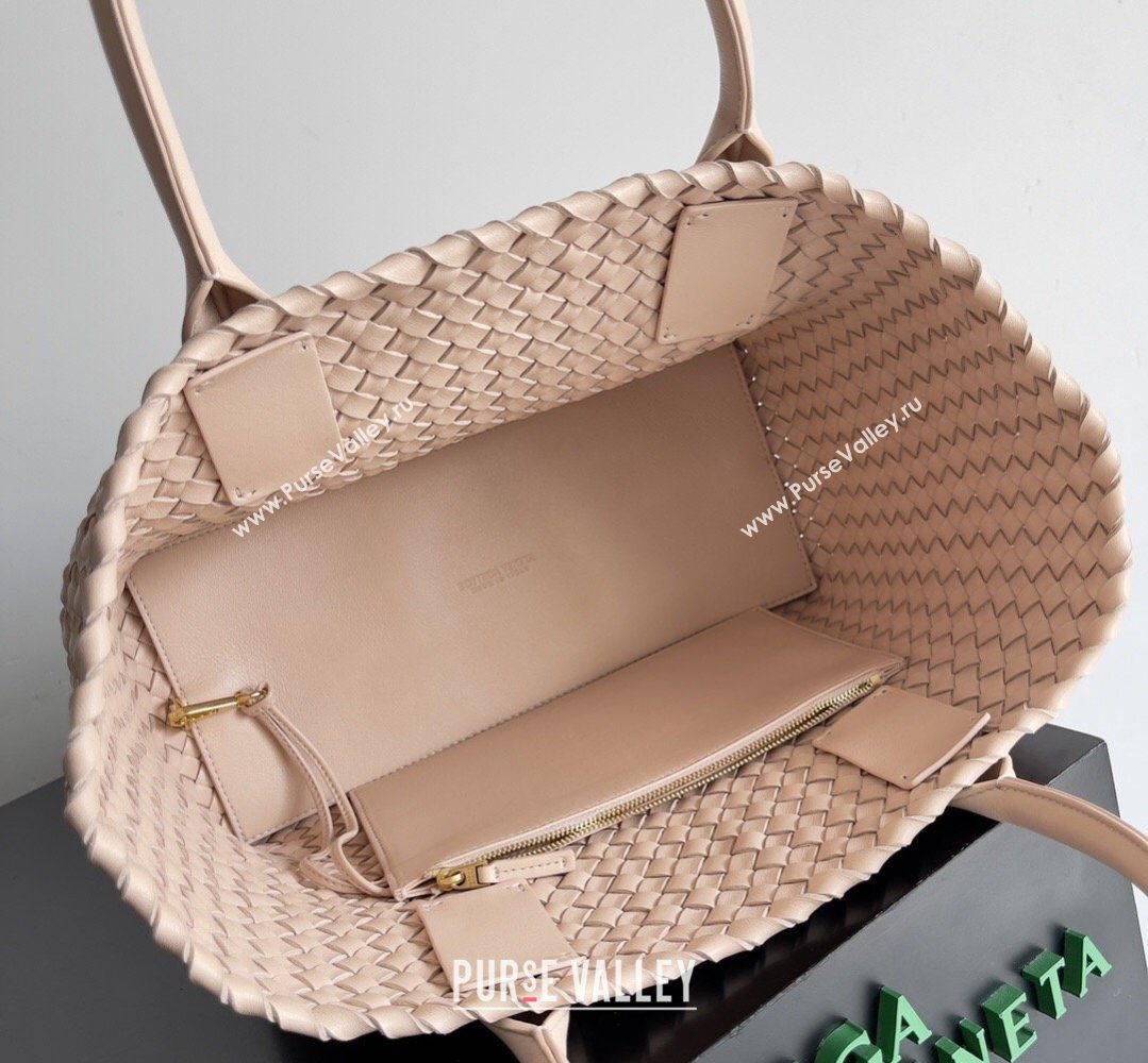 Bottega Veneta Medium Cabat Tote Bag 32cm in Intrecciato Leather Nude Pink 2026 BV040205 (XY-260402125)
