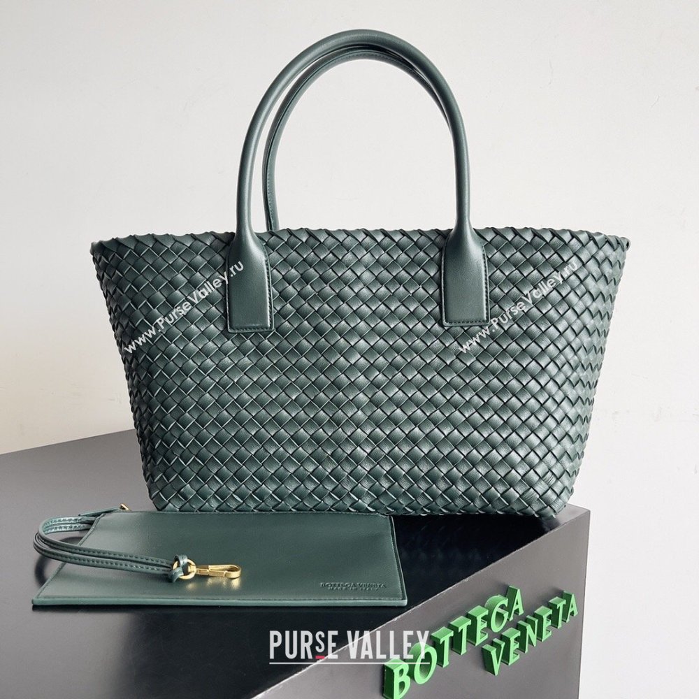 Bottega Veneta Medium Cabat Tote Bag 32cm in Intrecciato Leather Dark Green 2026 BV040205 (XY-260402126)