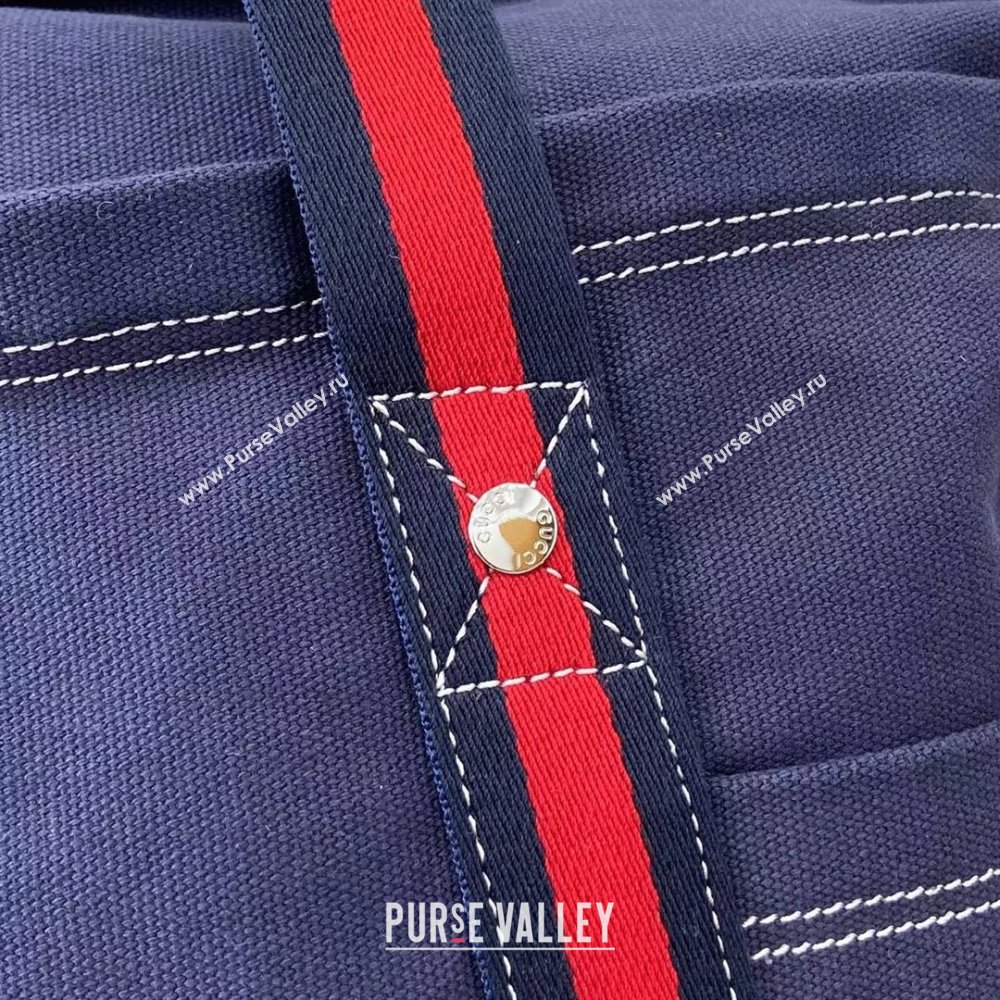 Gucci Mens Printed canvas large tote bag Dark Blue 2025 816863 (XLU-250630083)