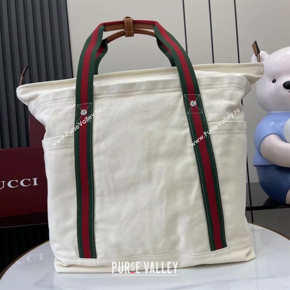 Gucci Mens Printed canvas large tote bag Off White 2025 816863 (XLU-250630084)