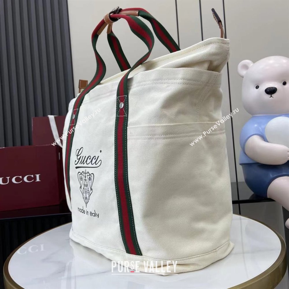 Gucci Mens Printed canvas large tote bag Off White 2025 816863 (XLU-250630084)