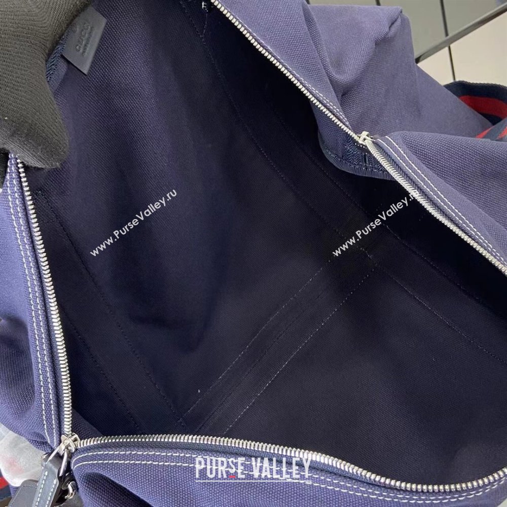 Gucci Mens Printed canvas duffle bag Dark Blue 2025 816866 (XLU-250630085)