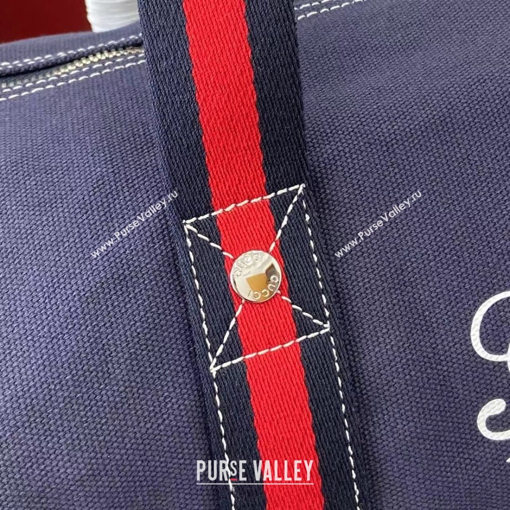 Gucci Mens Printed canvas duffle bag Dark Blue 2025 816866 (XLU-250630085)