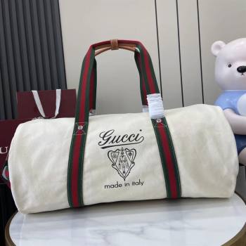 Gucci Mens Printed canvas duffle bag Off White 2025 816866 (XLU-250630086)