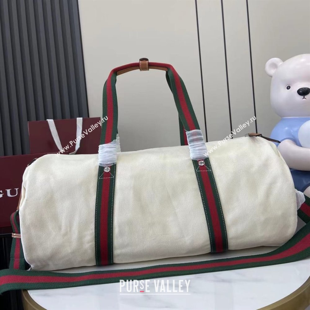 Gucci Mens Printed canvas duffle bag Off White 2025 816866 (XLU-250630086)