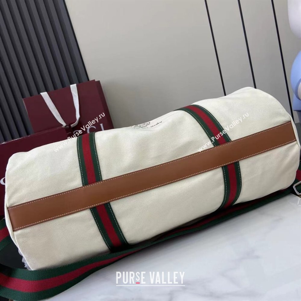 Gucci Mens Printed canvas duffle bag Off White 2025 816866 (XLU-250630086)
