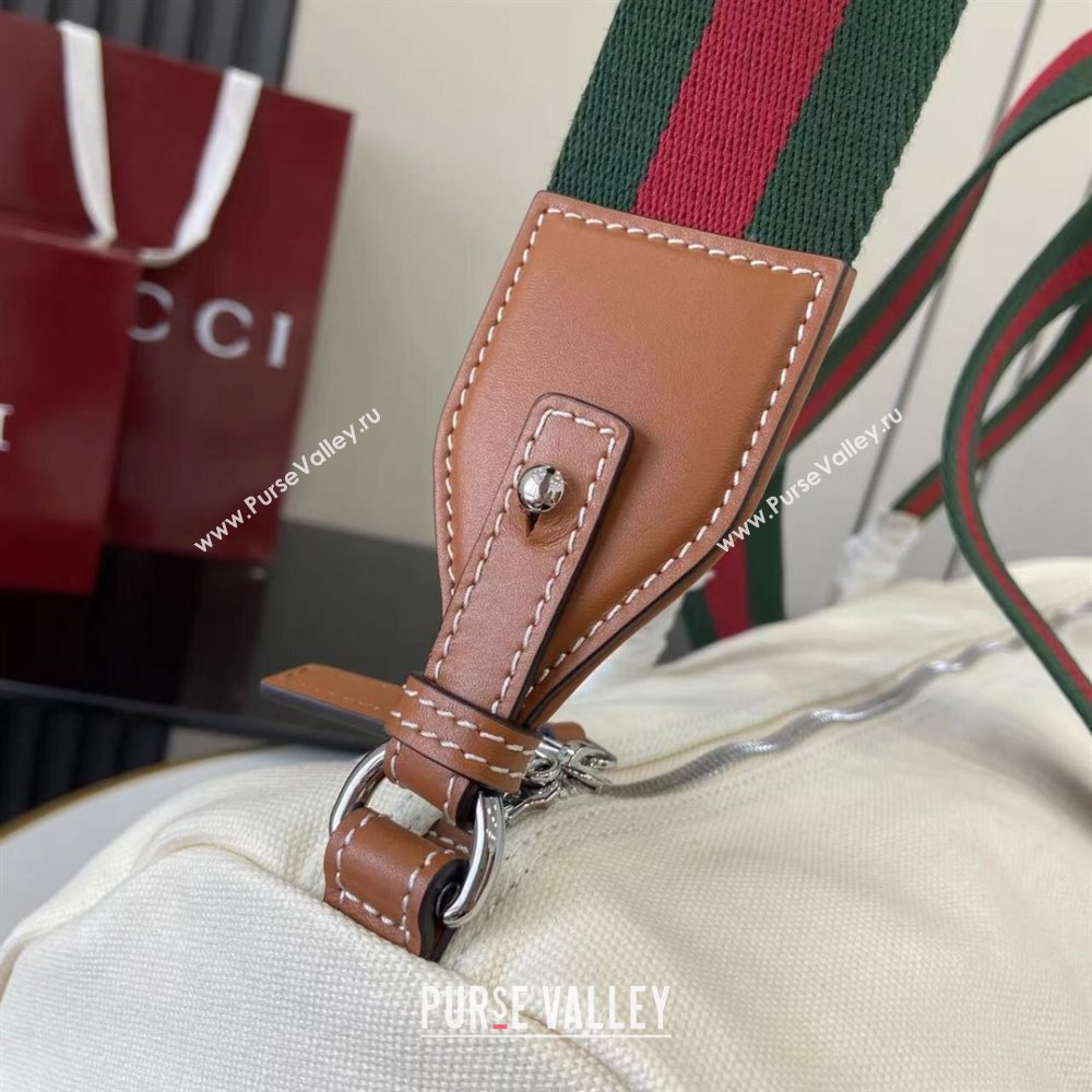 Gucci Mens Printed canvas duffle bag Off White 2025 816866 (XLU-250630086)
