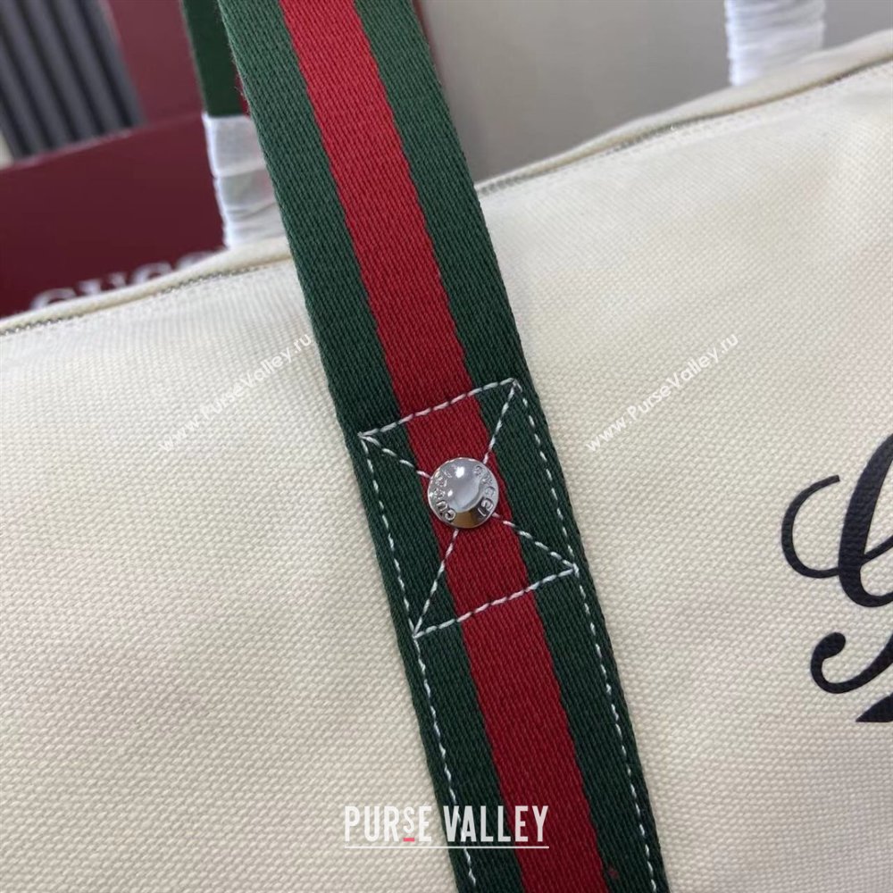 Gucci Mens Printed canvas duffle bag Off White 2025 816866 (XLU-250630086)