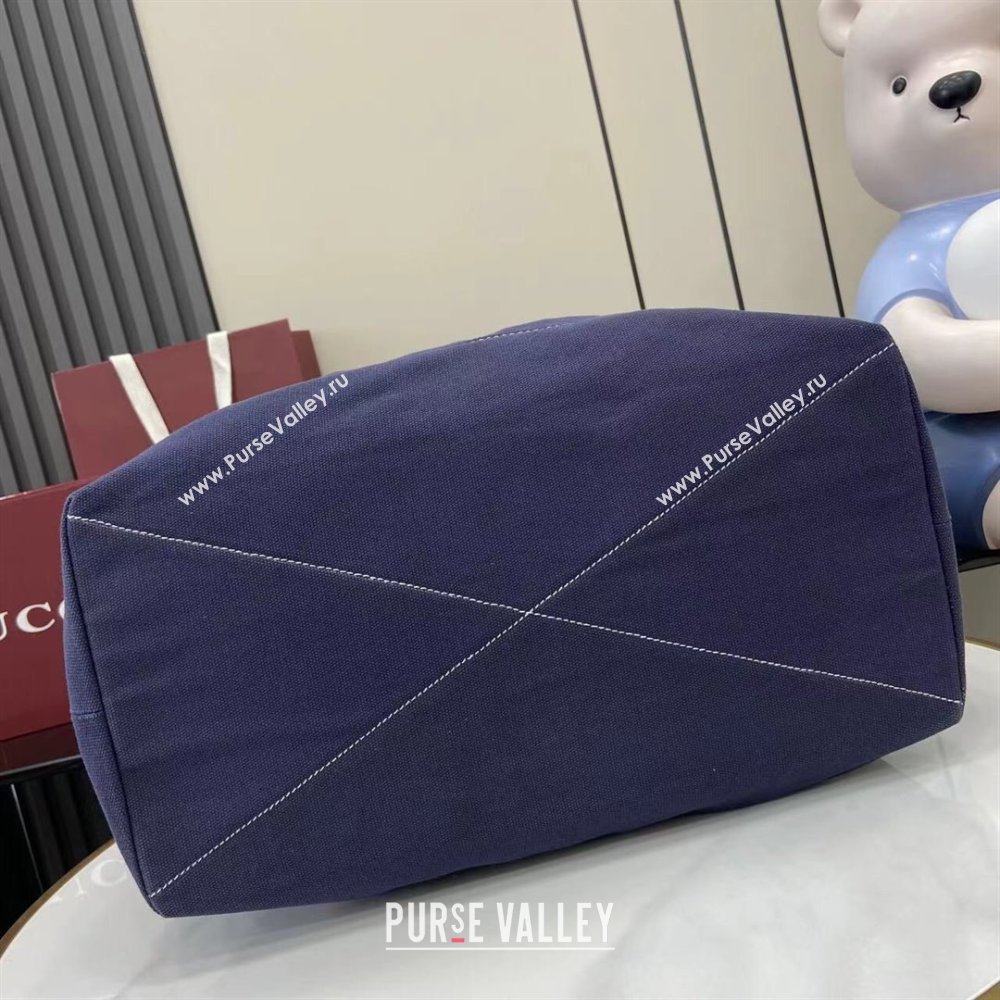 Gucci Mens Printed canvas large tote bag Dark Blue 2025 816863 (XLU-250630083)