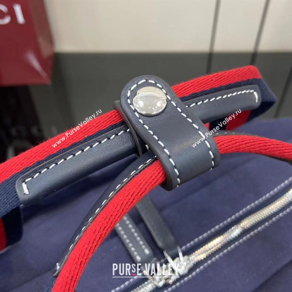 Gucci Mens Printed canvas large tote bag Dark Blue 2025 816863 (XLU-250630083)