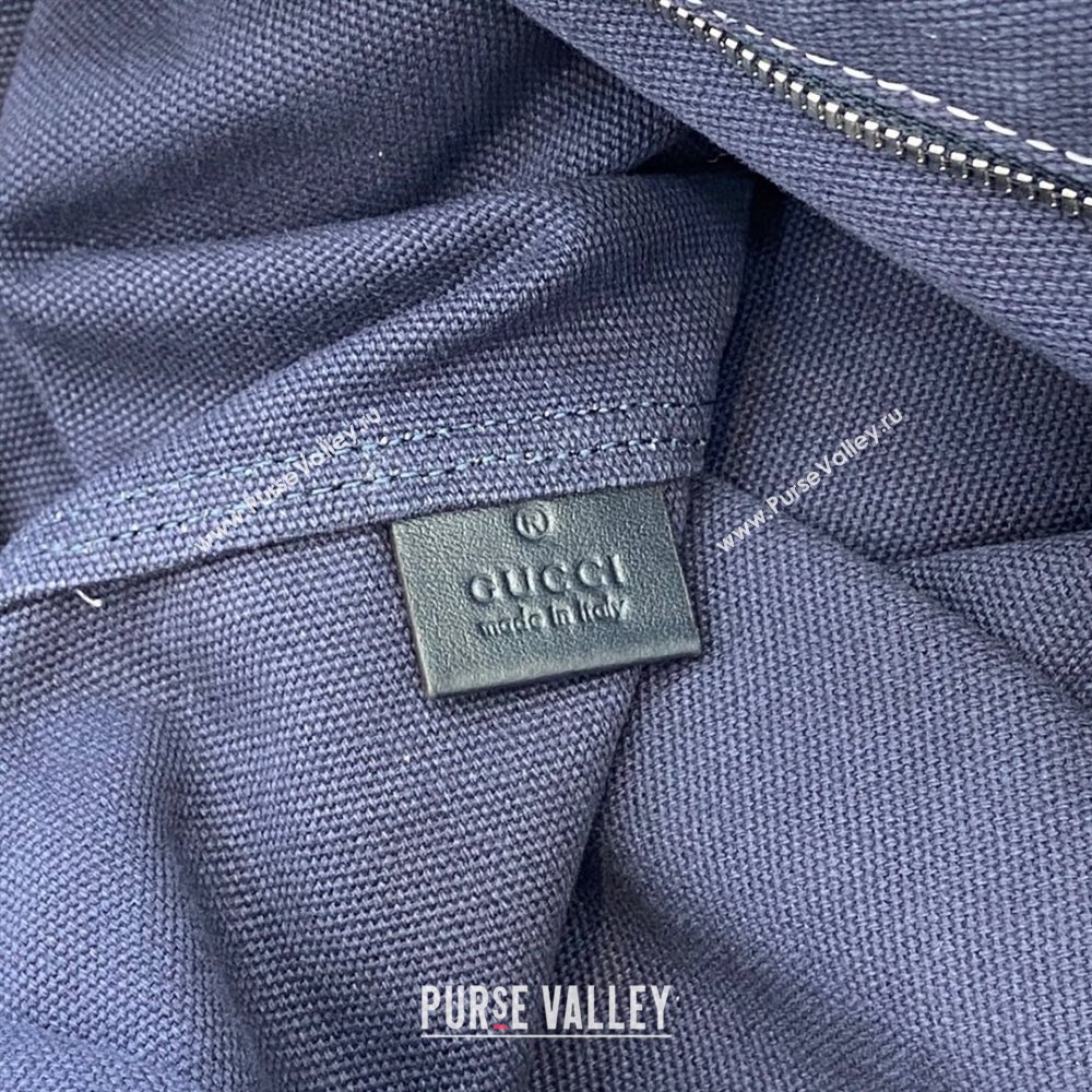 Gucci Mens Printed canvas large tote bag Dark Blue 2025 816863 (XLU-250630083)