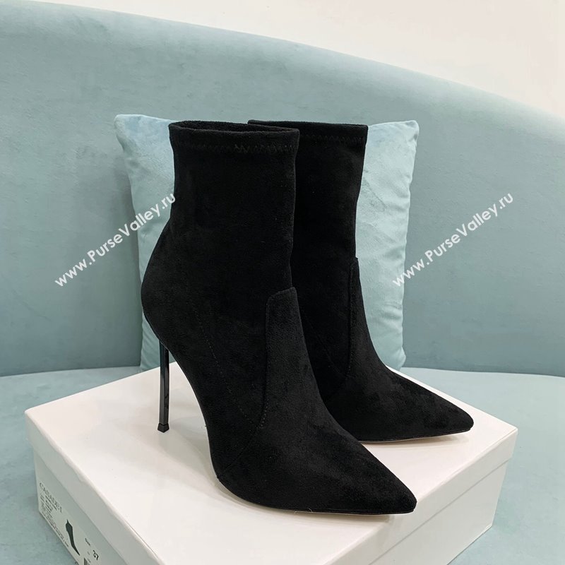 Casadei Blade Ankle Boots 12cm in Suede Black 2024 111201 (KER-241112057)