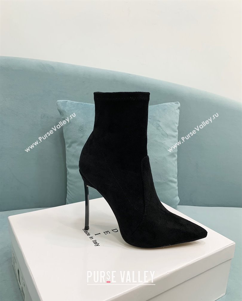 Casadei Blade Ankle Boots 12cm in Suede Black 2024 111201 (KER-241112057)