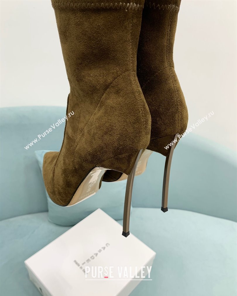 Casadei Blade Ankle Boots 12cm in Suede Brown2 2024 111201 (KER-241112059)