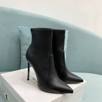 Casadei Blade Ankle Boots 12cm in Black Calfskin Leather 2024 111201 (KER-241112055)