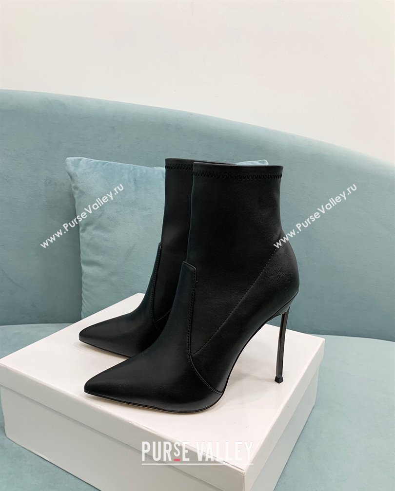 Casadei Blade Ankle Boots 12cm in Black Calfskin Leather 2024 111201 (KER-241112055)