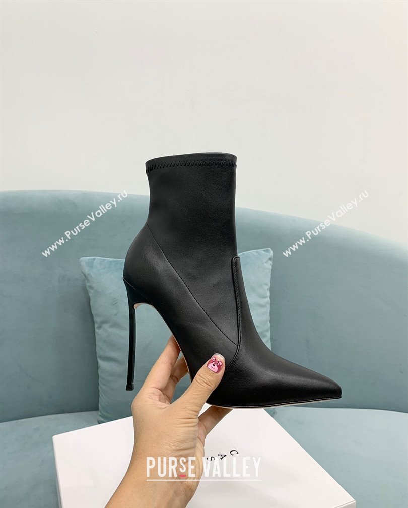 Casadei Blade Ankle Boots 12cm in Black Calfskin Leather 2024 111201 (KER-241112055)