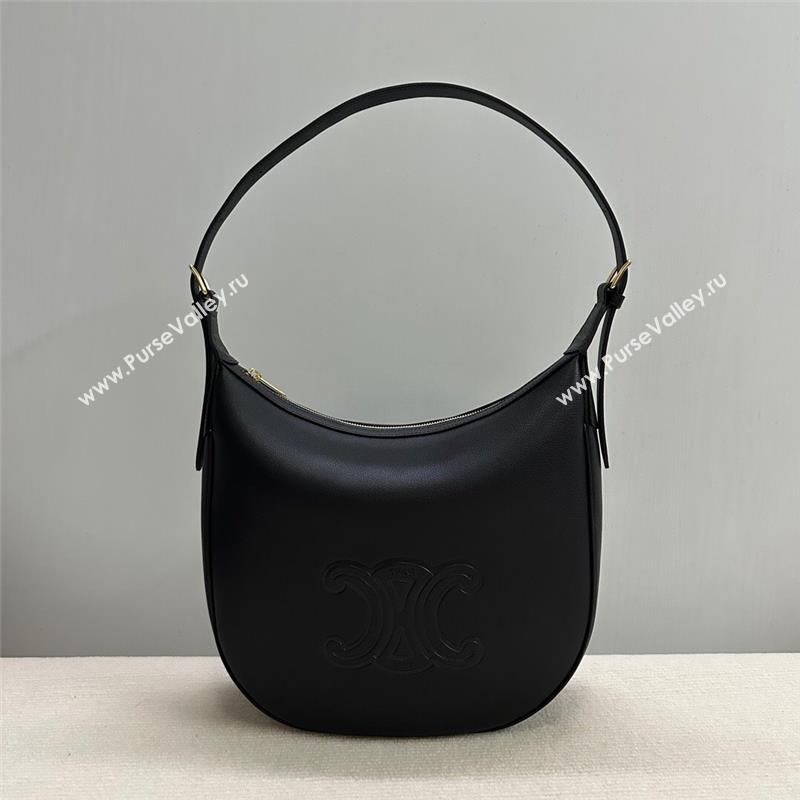 Celine Heloise Hobo Bag in Supple Calfskin Black 2023 114713 (BL-231101114)