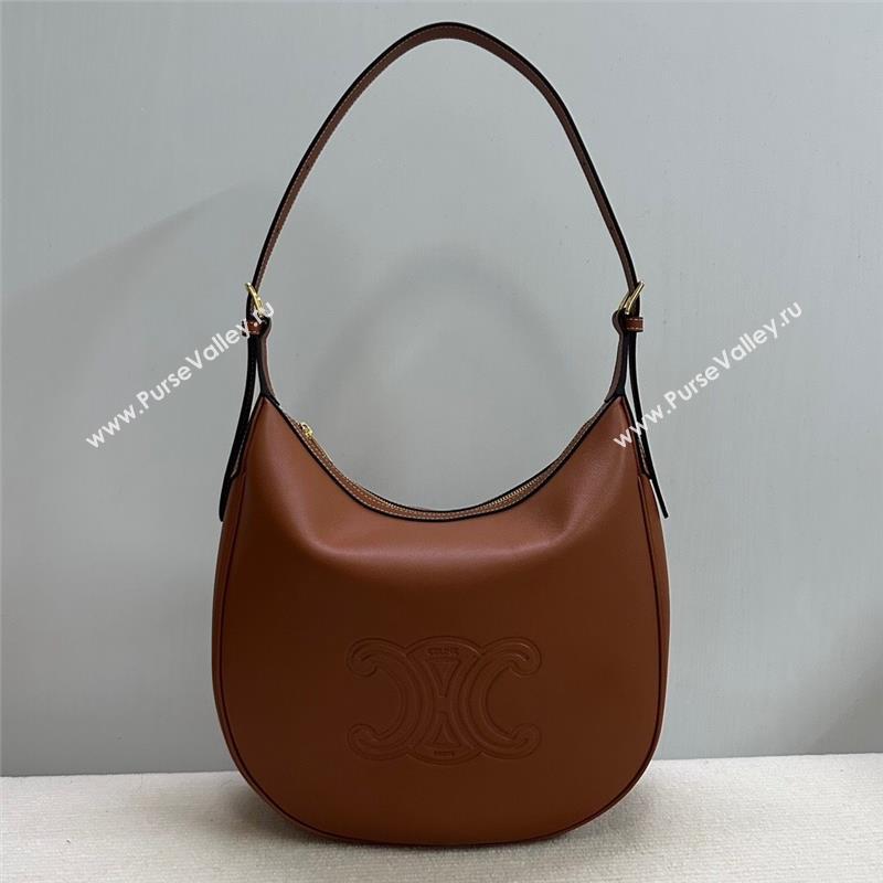 Celine Heloise Hobo Bag in Supple Calfskin Tan Brown 2023 114713 (BL-231101112)