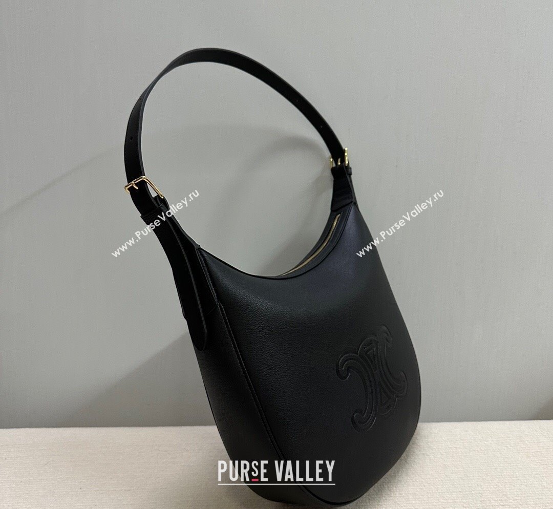 Celine Heloise Hobo Bag in Supple Calfskin Black 2023 114713 (BL-231101114)