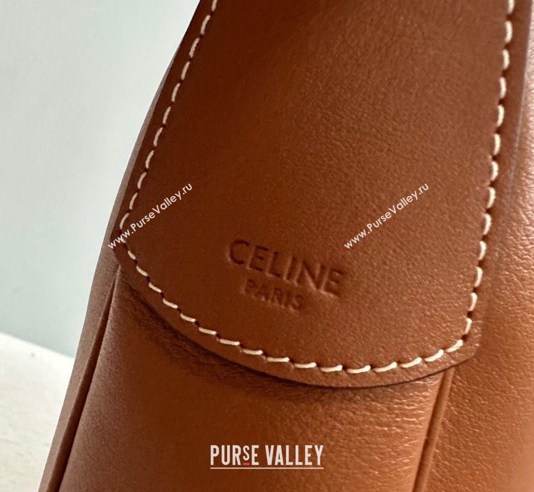 Celine Heloise Hobo Bag in Supple Calfskin Tan Brown 2023 114713 (BL-231101112)