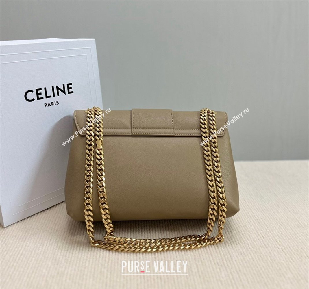Celine Medium Victoire Shoulder Bag in Supple Calfskin Beige 2024 115853 (BL-240415036)
