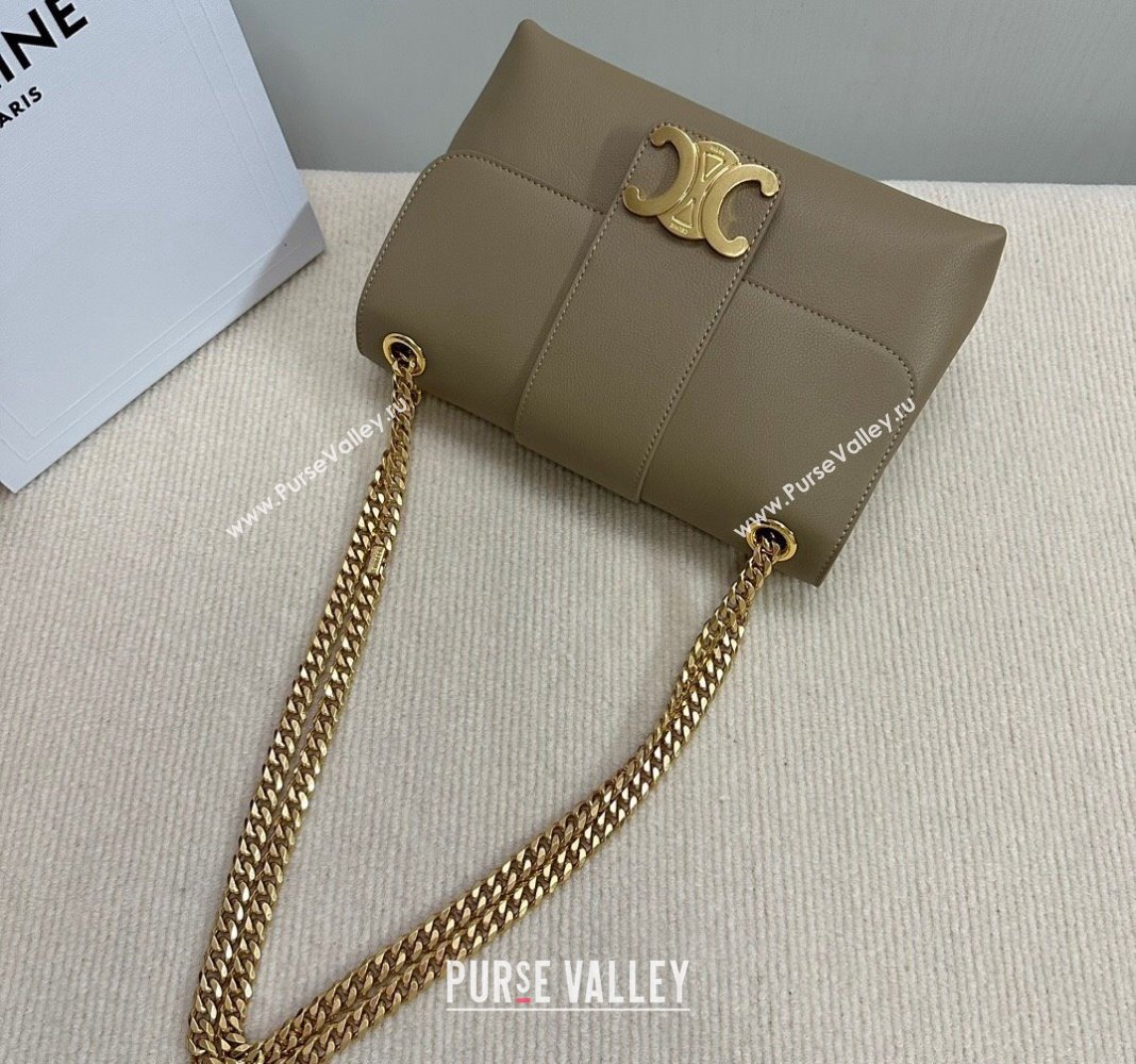 Celine Medium Victoire Shoulder Bag in Supple Calfskin Beige 2024 115853 (BL-240415036)