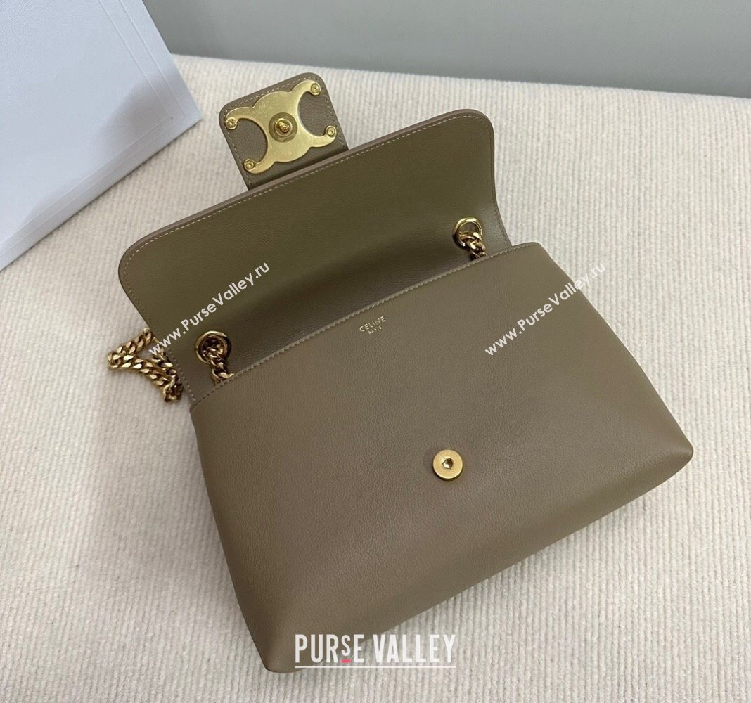 Celine Medium Victoire Shoulder Bag in Supple Calfskin Beige 2024 115853 (BL-240415036)