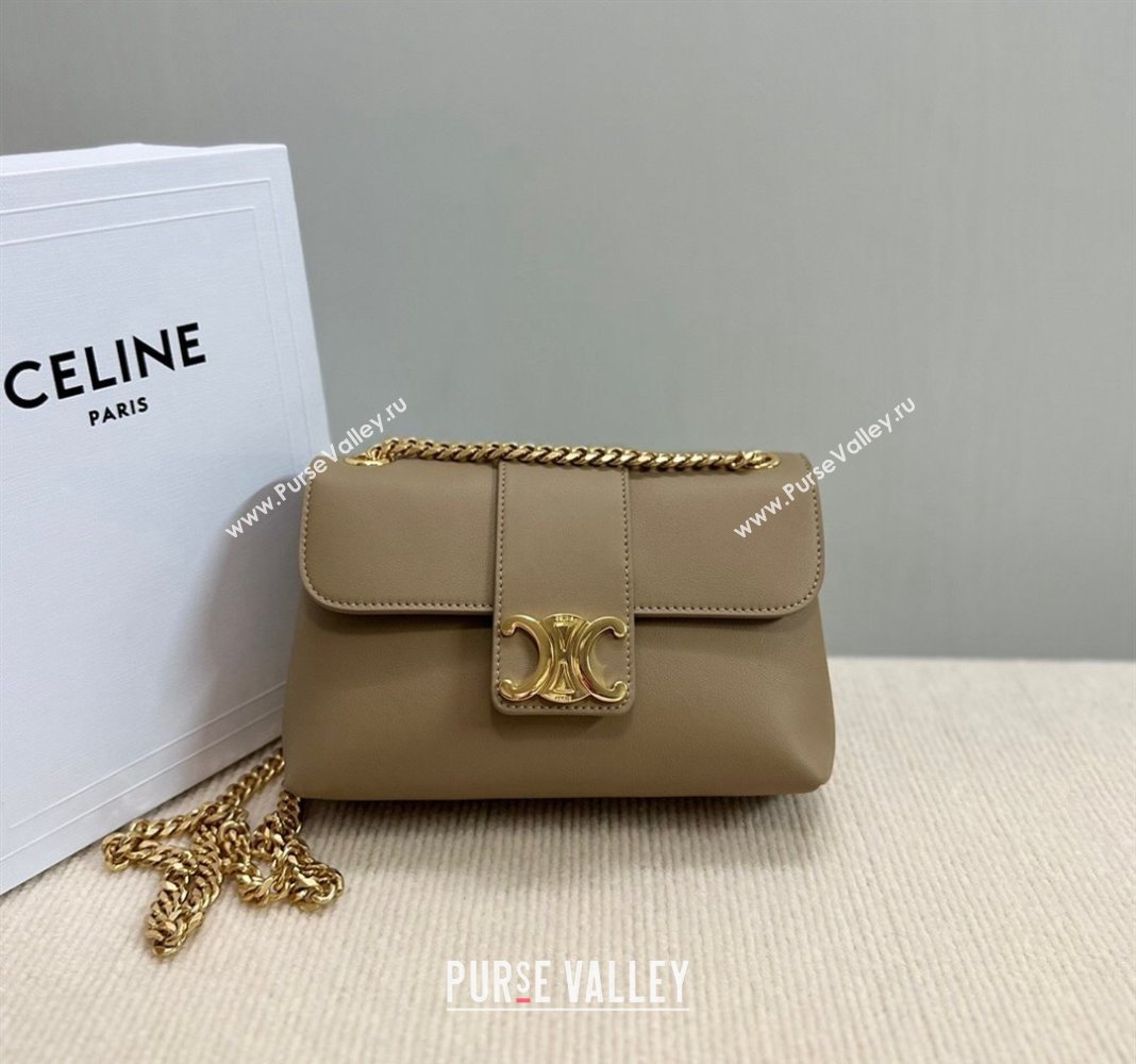 Celine Teen Victoire Shoulder bag in Supple Calfskin Beige 2024 116593 (BL-240415040)