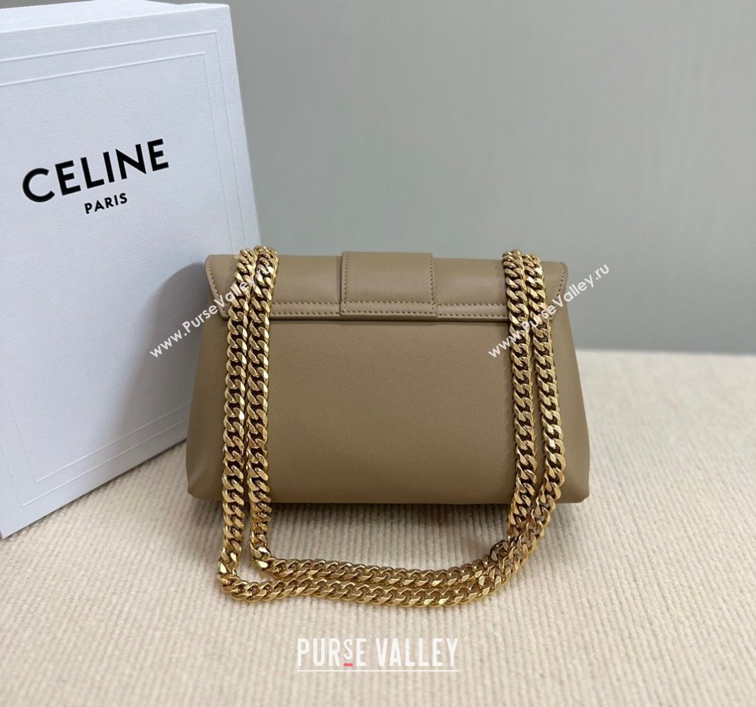 Celine Teen Victoire Shoulder bag in Supple Calfskin Beige 2024 116593 (BL-240415040)