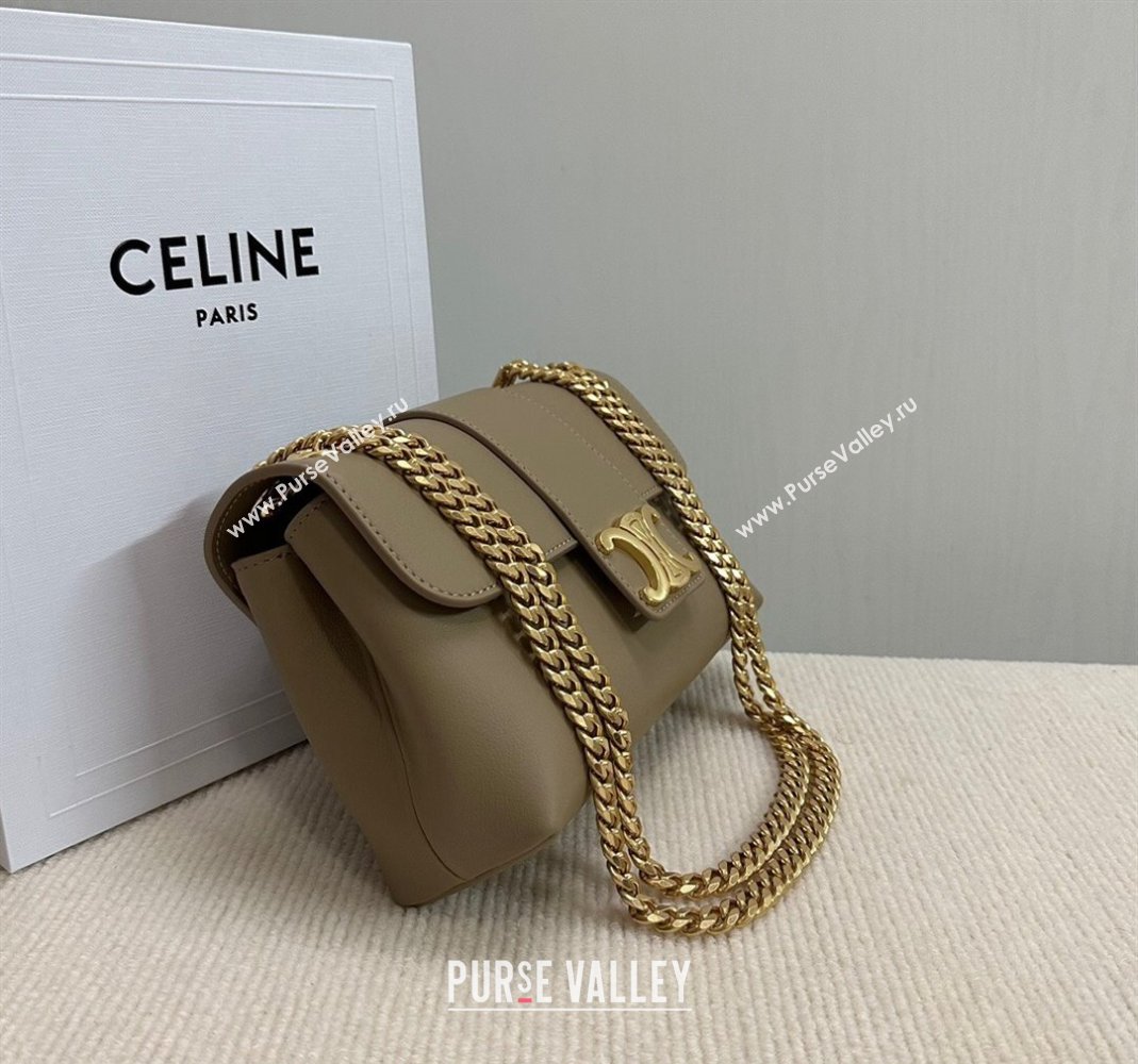Celine Teen Victoire Shoulder bag in Supple Calfskin Beige 2024 116593 (BL-240415040)