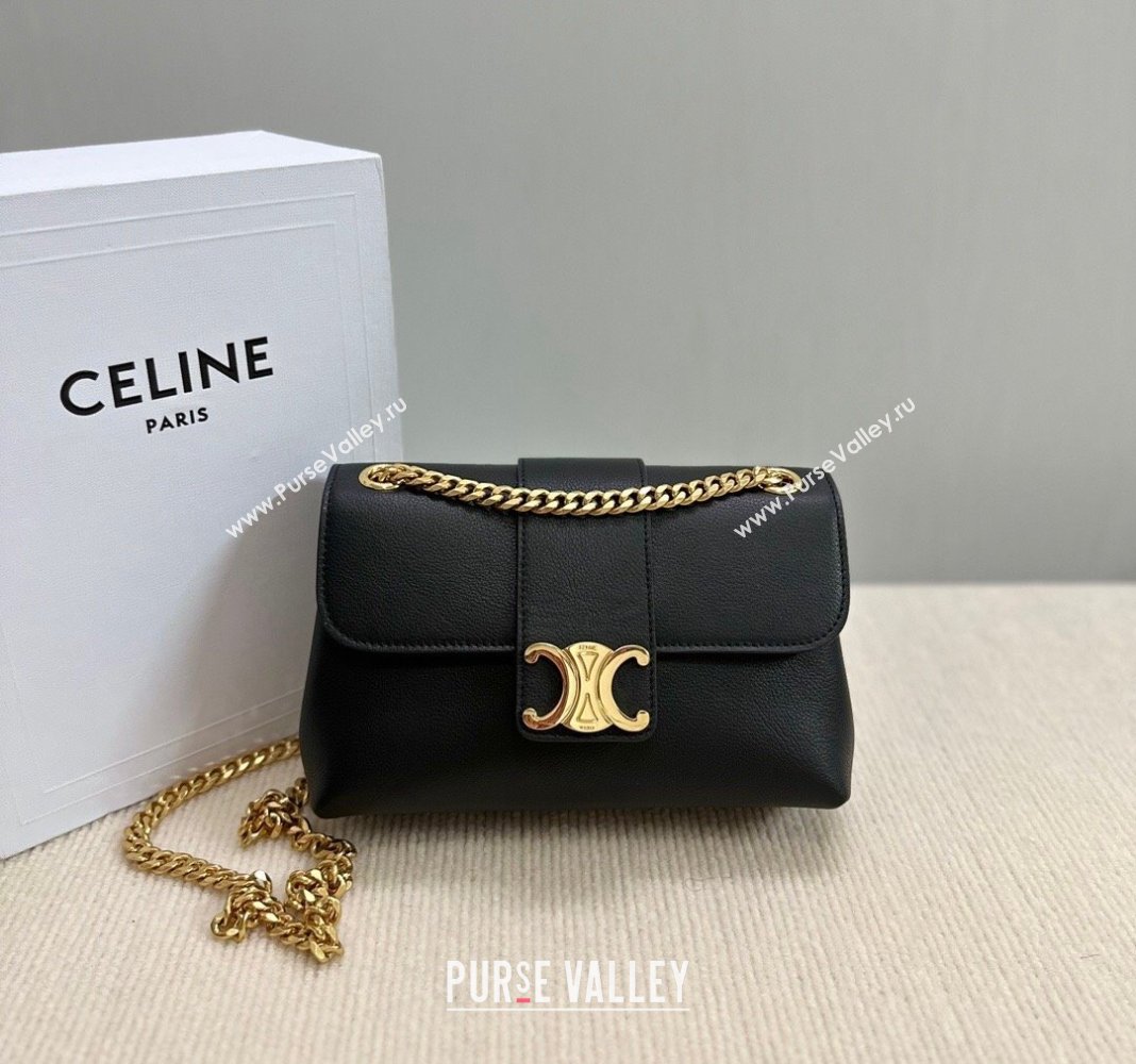 Celine Teen Victoire Shoulder bag in Supple Calfskin Black 2024 116593 (BL-240415042)