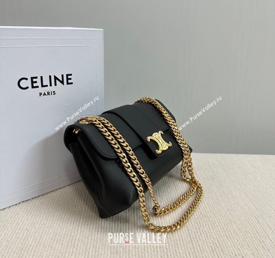 Celine Teen Victoire Shoulder bag in Supple Calfskin Black 2024 116593 (BL-240415042)