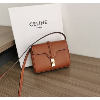 Celine Mini Soft 16 Bag in Calfskin Brown 2024 100352 (BL-240415052)
