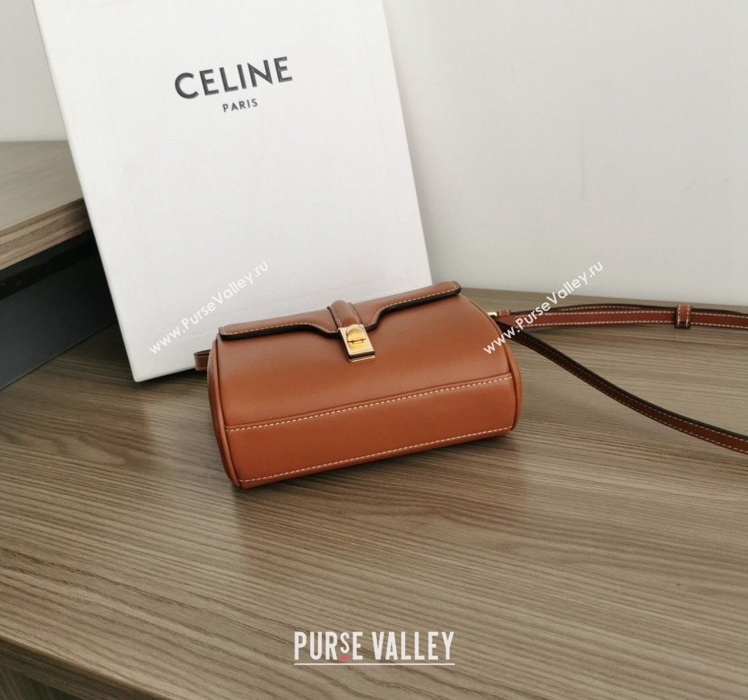 Celine Mini Soft 16 Bag in Calfskin Brown 2024 100352 (BL-240415052)