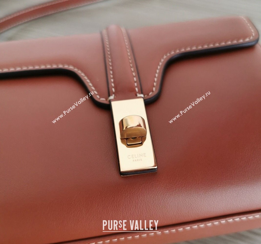 Celine Mini Soft 16 Bag in Calfskin Brown 2024 100352 (BL-240415052)