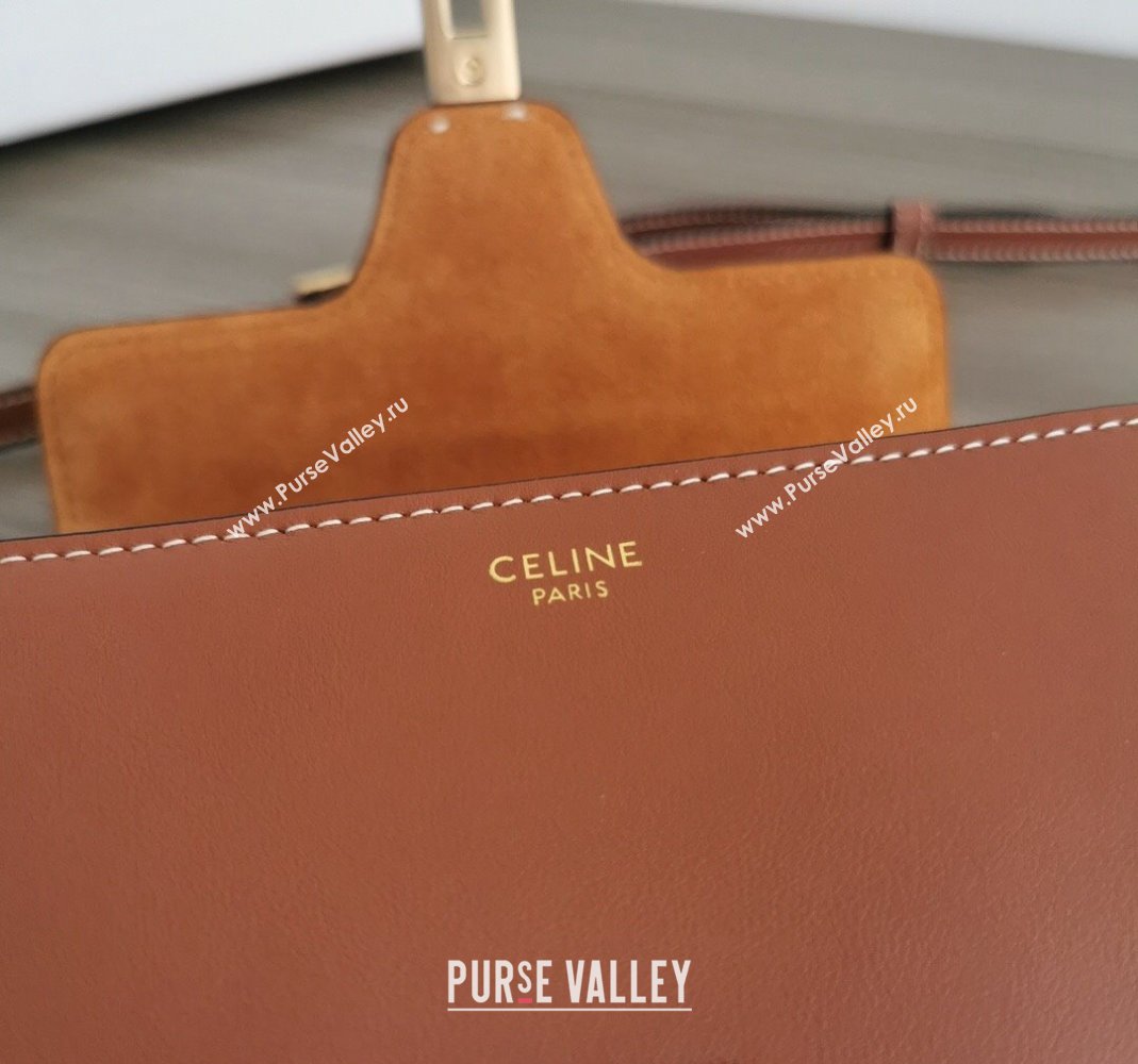 Celine Mini Soft 16 Bag in Calfskin Brown 2024 100352 (BL-240415052)