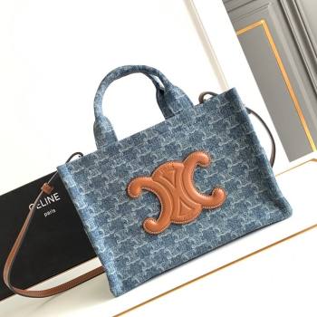 Celine Small Cabas Thais Tote Bag in Denim Blue 199162 2024 (SSZ-240415032)
