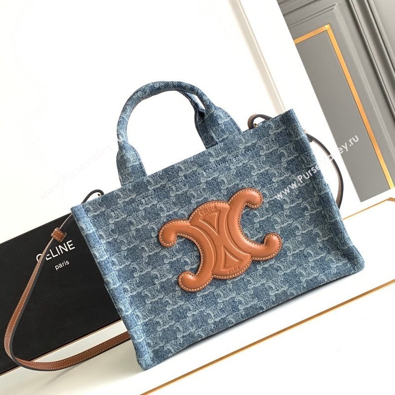 Celine Small Cabas Thais Tote Bag in Denim Blue 199162 2024 (SSZ-240415032)