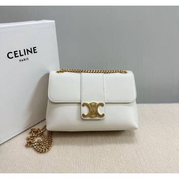 Celine Medium Victoire Shoulder Bag in Supple Calfskin White 2024 115853 (BL-240415034)