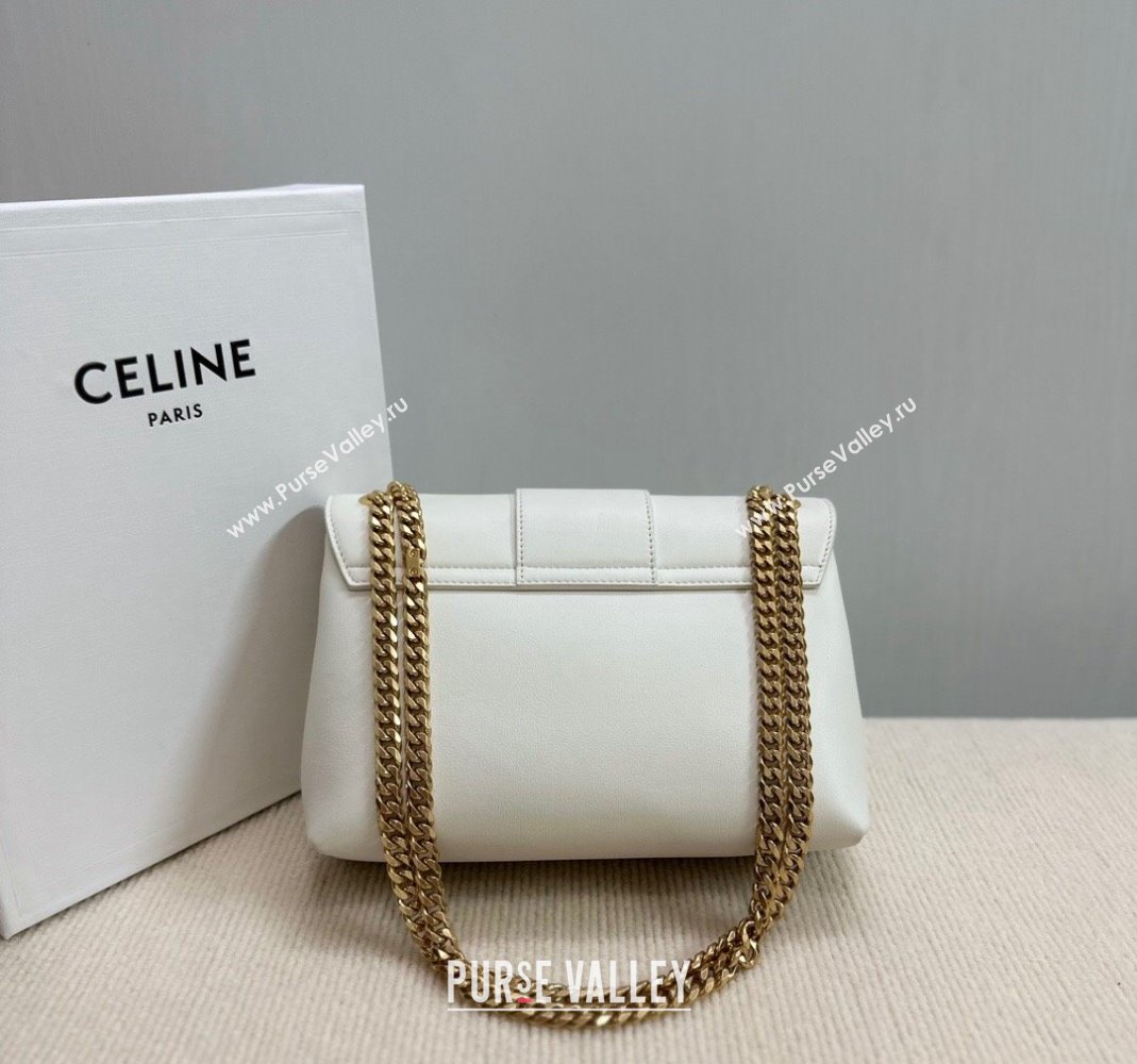 Celine Medium Victoire Shoulder Bag in Supple Calfskin White 2024 115853 (BL-240415034)