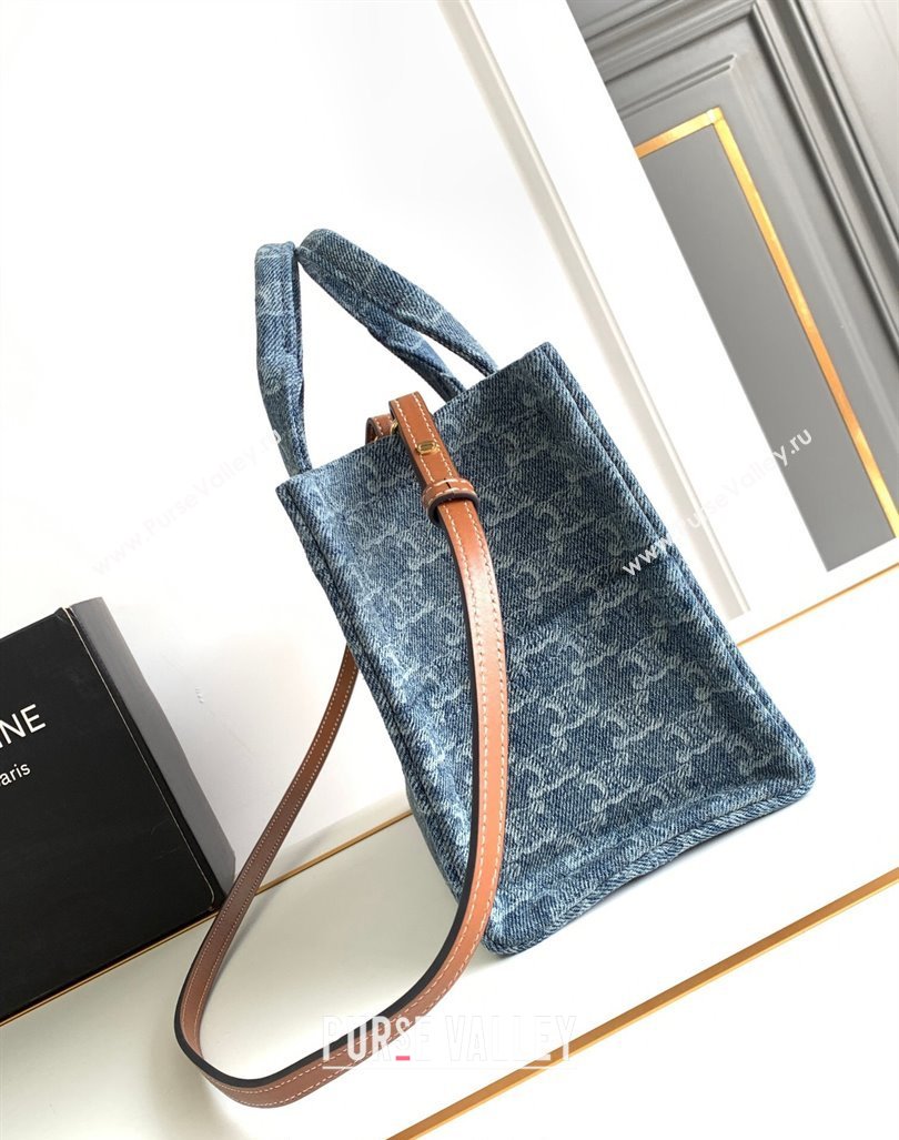 Celine Small Cabas Thais Tote Bag in Denim Blue 199162 2024 (SSZ-240415032)