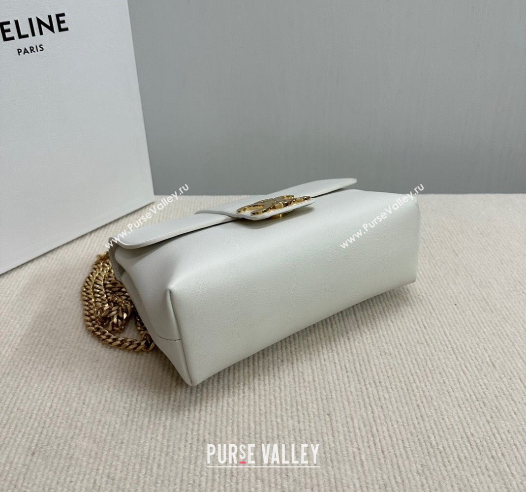 Celine Medium Victoire Shoulder Bag in Supple Calfskin White 2024 115853 (BL-240415034)