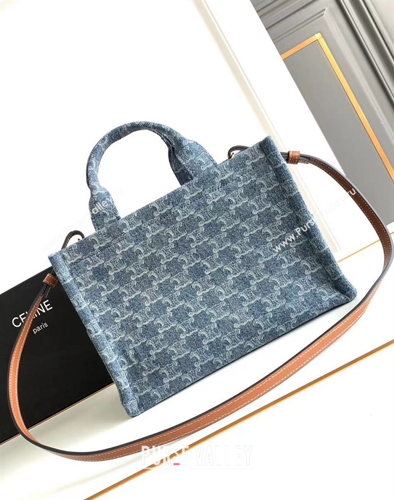 Celine Small Cabas Thais Tote Bag in Denim Blue 199162 2024 (SSZ-240415032)