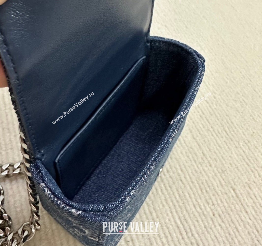 Celine Mini Chain Claude Bag in Triomphe Blue Denim 10L843 2024 (BL-240522080)