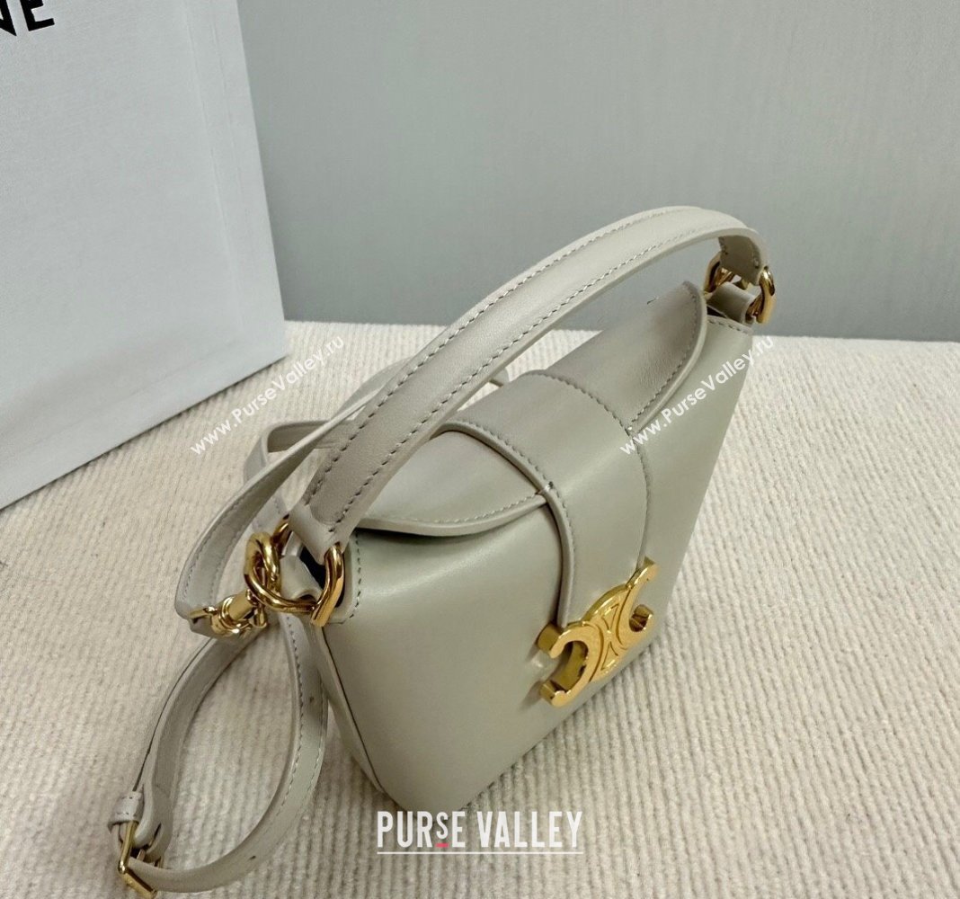 Celine Triomphe Calfskin Mini Bucket bag Light Grey 2024 10K943 (BL-240522082)