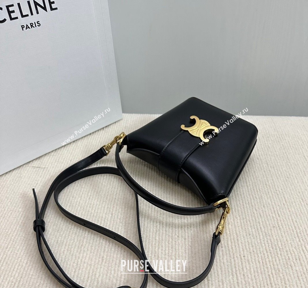 Celine Triomphe Calfskin Mini Bucket bag Black 2024 10K943 (BL-240522083)